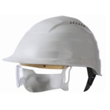 CASQUE CHANTIER ROCKMAN BLANC AVEC LUNETTE INTEGREE